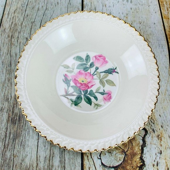 Vntg Harker Pottery WILD ROSE ROYAL Plate W Bowl - Picture 2 of 5